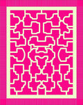 Hot Pink Geometric Lattice Pattern Rug