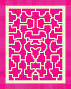 Hot Pink Geometric Lattice Pattern Rug