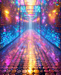 Vibrant Geometric Disco Hallway Rug