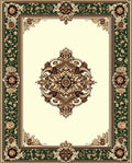 Intricate Floral Scrollwork Border Design Rug