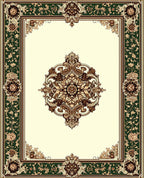 Intricate Floral Scrollwork Border Design Rug