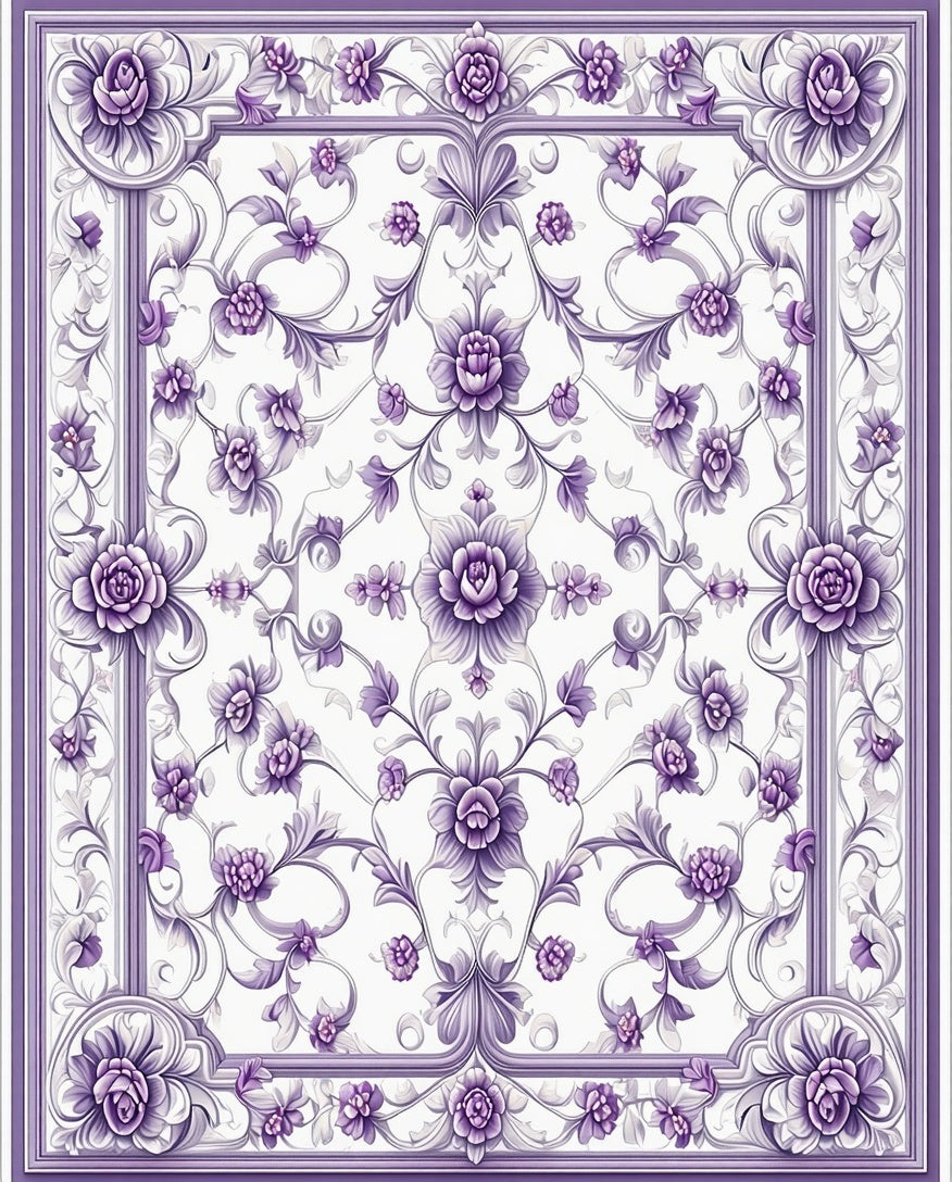 Elegant Floral Garden Pattern Rug