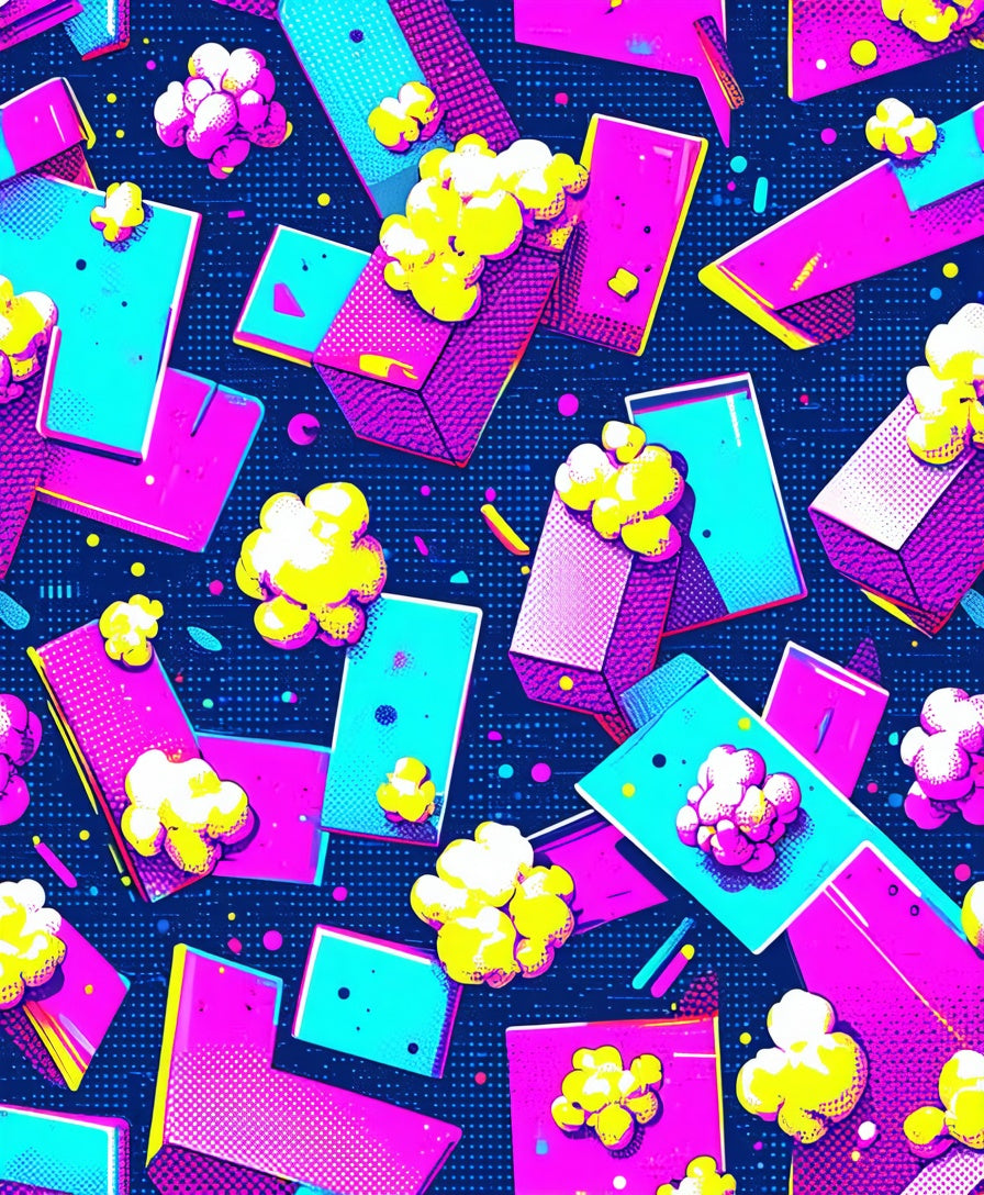 Retro Popcorn Bright Geometric Pattern Rug