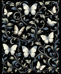 Whimsical Butterfly Floral Vine Ornament Rug