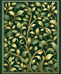 Gilded Vine Leaf Pattern Rug