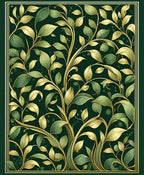 Gilded Vine Leaf Pattern Rug