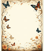 Nature Print Butterfly Floral Design Rug