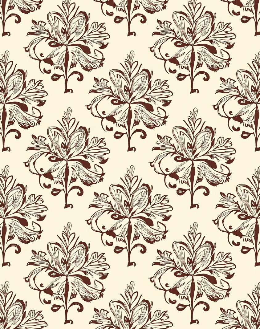 Classic Floral Swirls Damask Rug