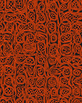 Abstract Organic Orange Swirl Pattern Rug