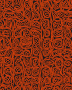 Abstract Organic Orange Swirl Pattern Rug