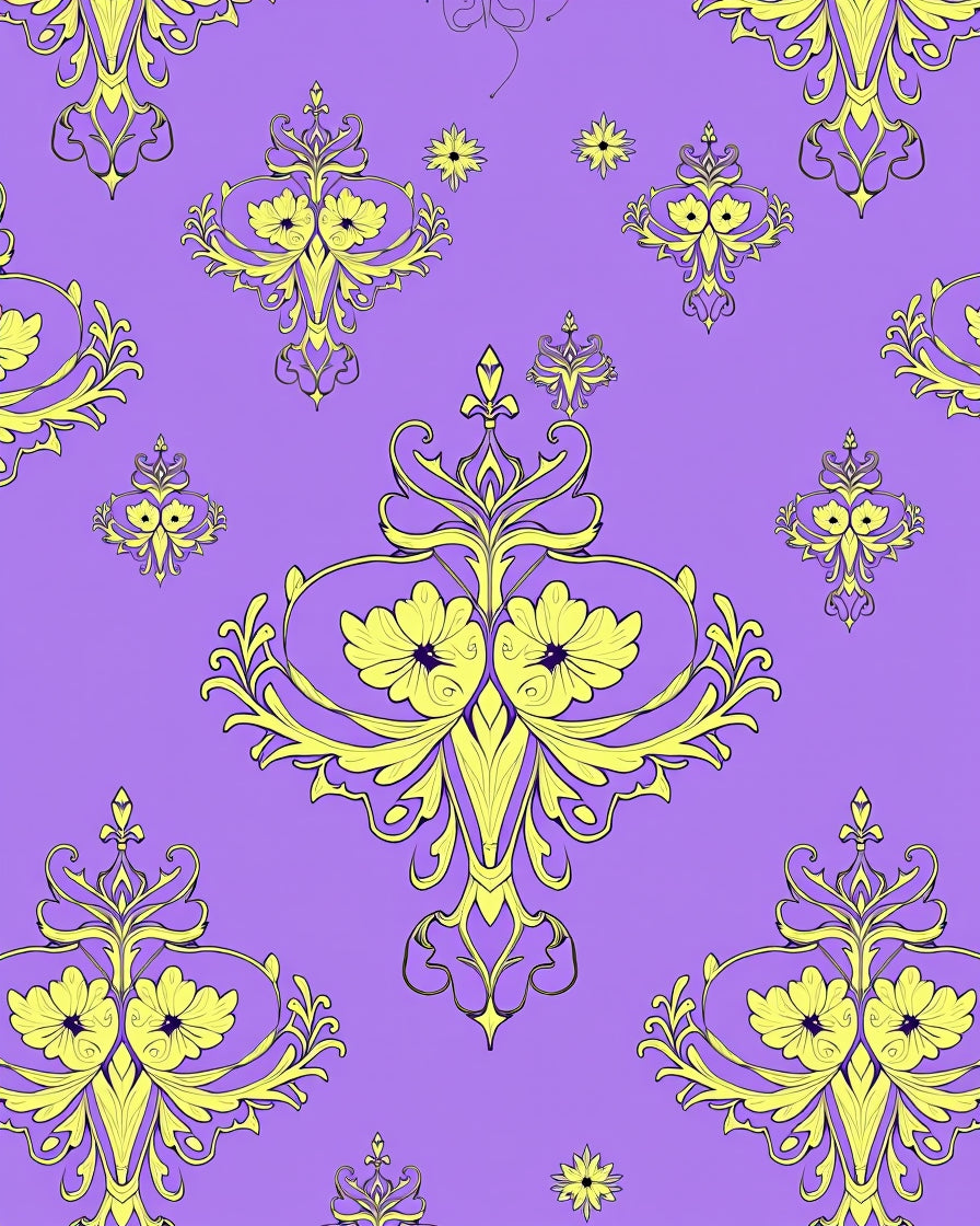 Ornate Floral Damask Style Rug