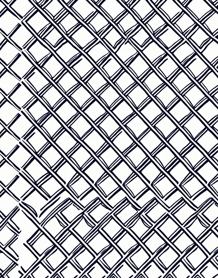 Hand Drawn Diamond Pattern Rug