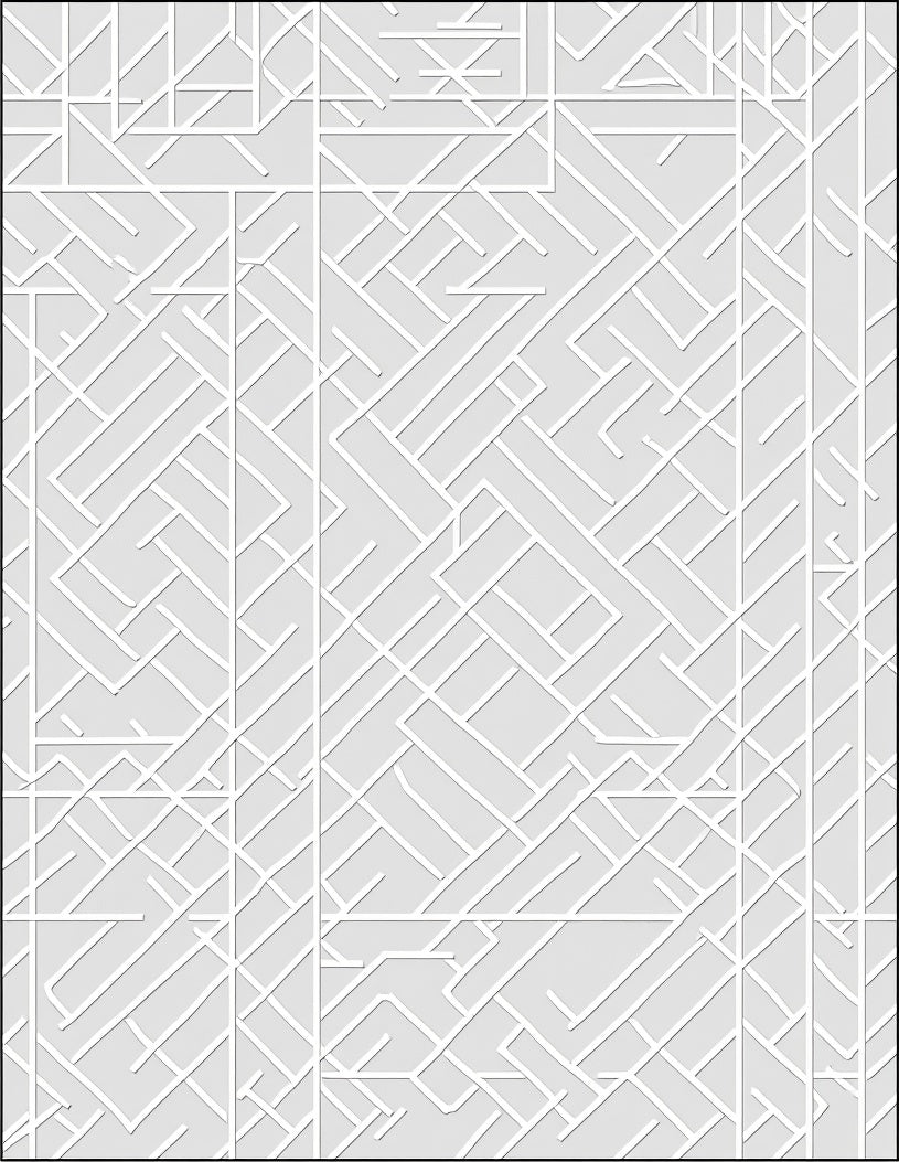 Abstract Linear Maze Pattern Rug