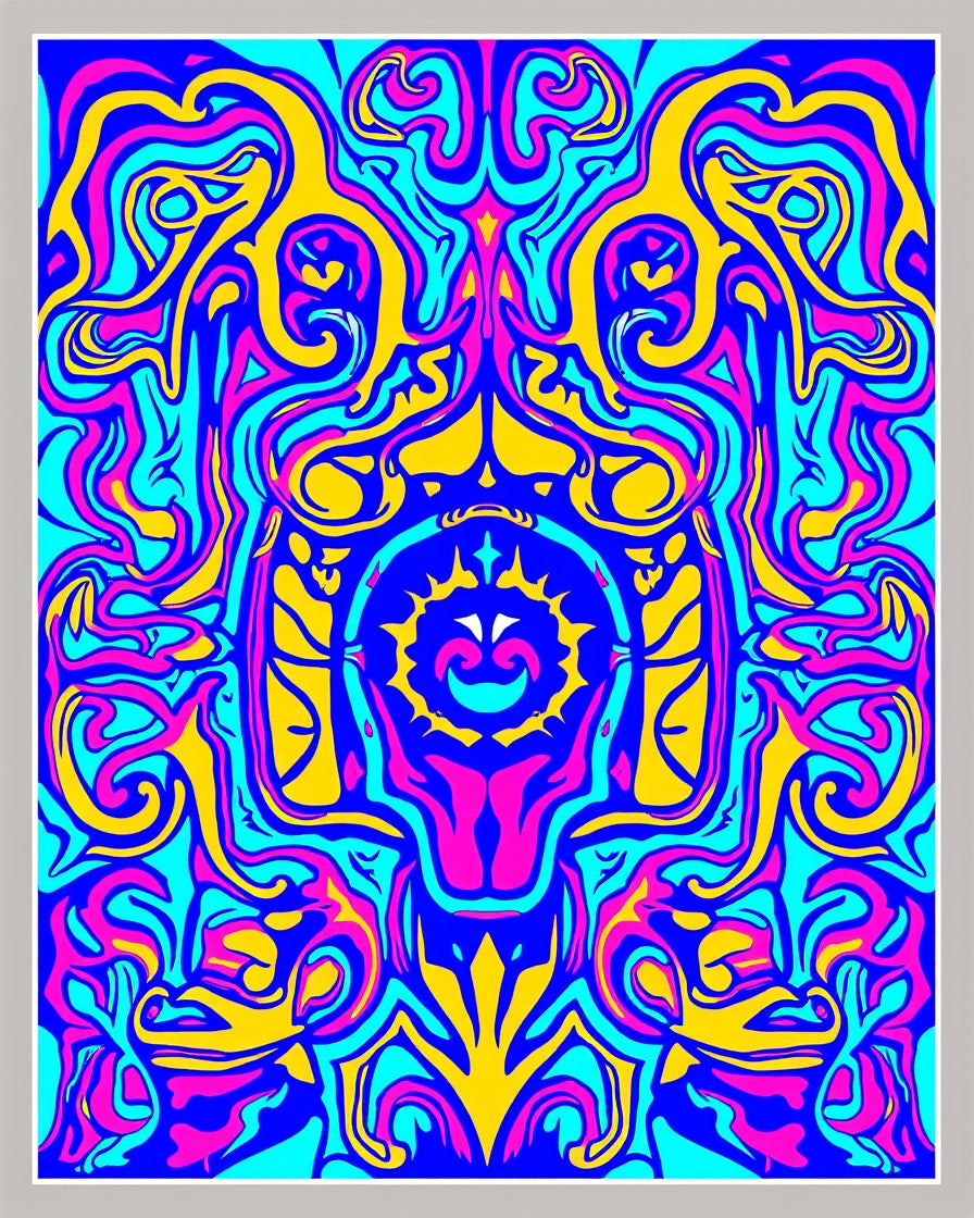 Vibrant Abstract Swirls Pattern Rug