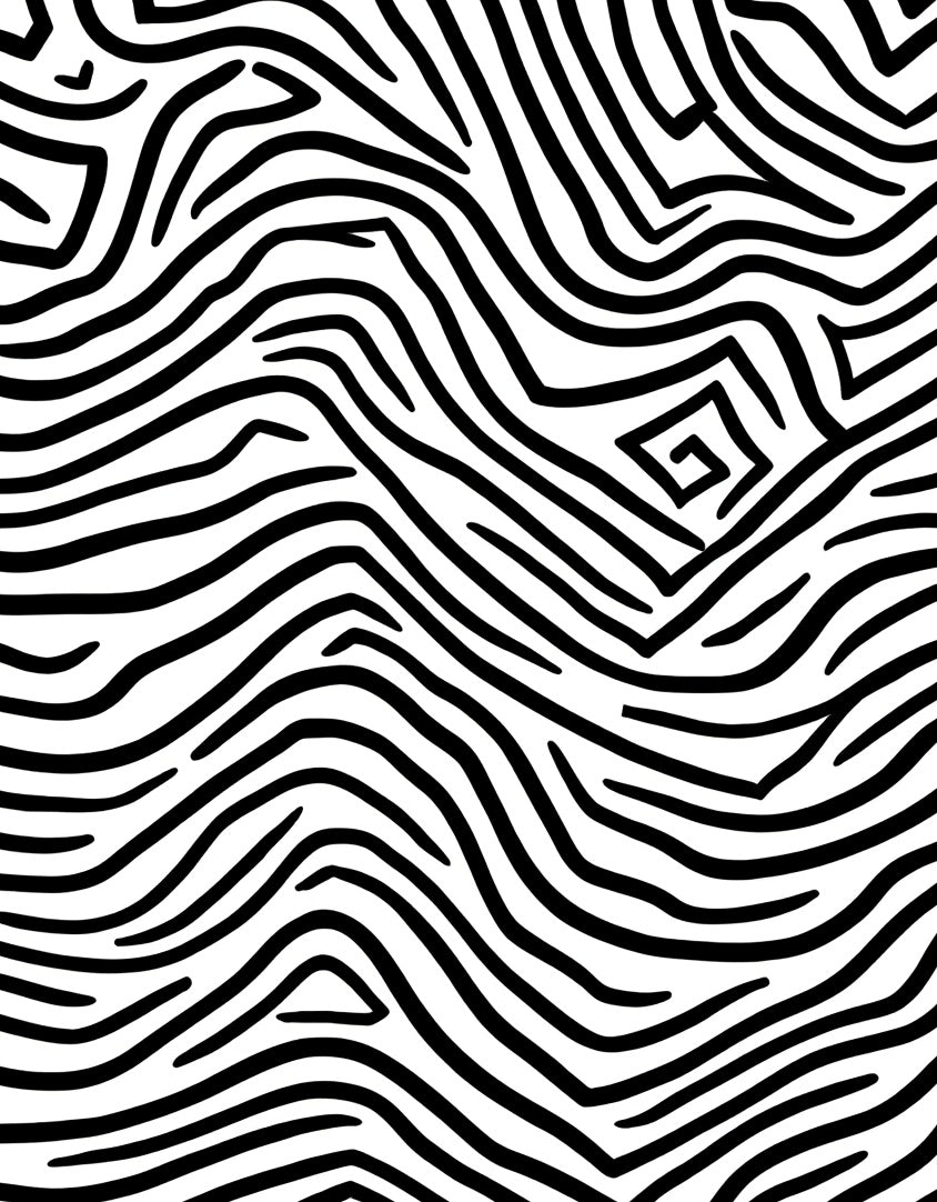 Monochrome Abstract Zebra Print Rug