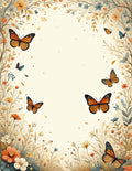 Floral Butterfly Meadow Whimsical Design Rug