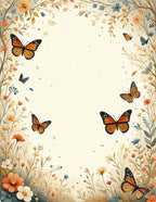 Floral Butterfly Meadow Whimsical Design Rug