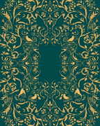Ornate Floral Birds Silhouette Rug