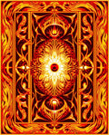 Fiery Abstract Sun Mandala Rug