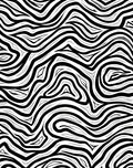 Bold Black White Wavy Lines Rug