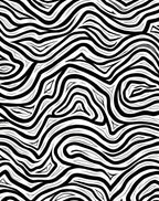 Bold Black White Wavy Lines Rug
