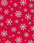 Crimson White Snowflake Snowfall Scatter Rug