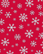 Crimson White Snowflake Snowfall Scatter Rug