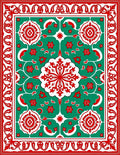 Red Emerald Floral Medallion Rug