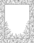 Botanical Outline Floral Pattern Rug