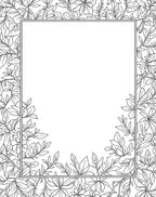 Botanical Outline Floral Pattern Rug