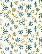 Green Gold Winter Woodland Collage Rug