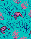 Ocean Turtle Coral Pattern Rug
