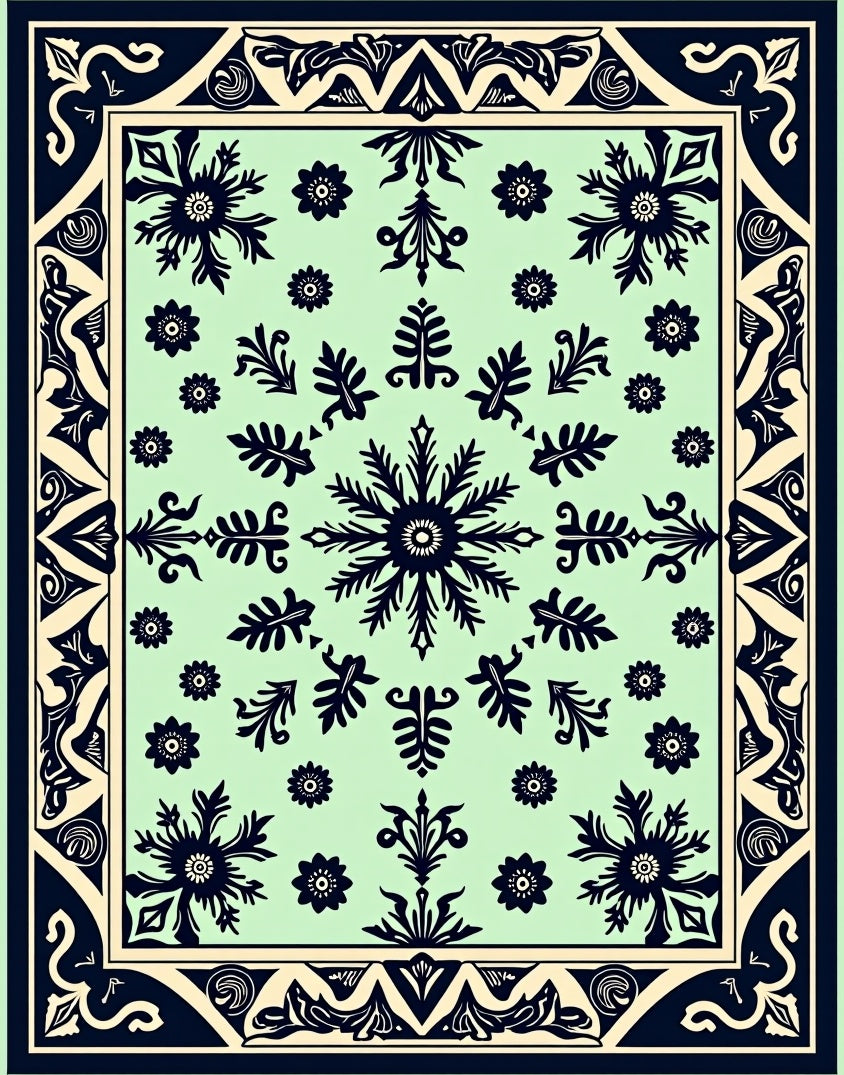 Intricate Floral Mandala Patterned Rug