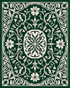 Elaborate Floral Vines Decorative Pattern Rug