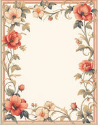 Vintage Floral Vine Border Rug