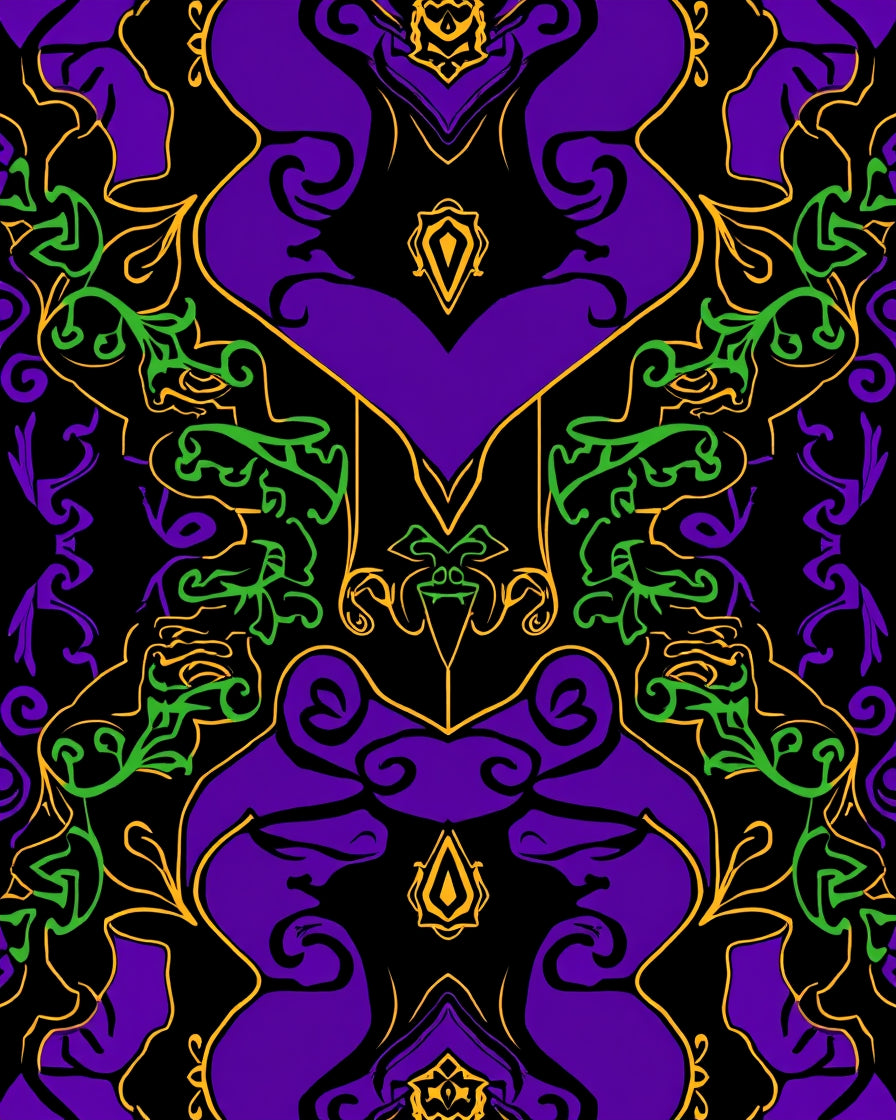 Purple Bold Swirling Organic Design Rug