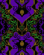 Purple Bold Swirling Organic Design Rug