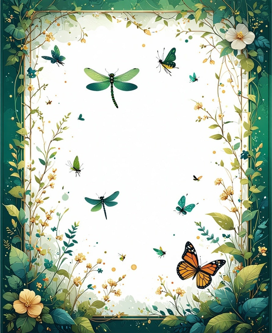 Emerald Meadow Insects Flowers Rug
