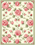 Vintage Rose Garden Floral Pattern Rug