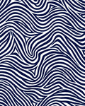 Abstract Blue White Wavy Lines Rug