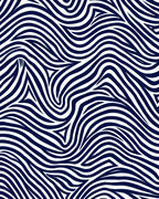 Abstract Blue White Wavy Lines Rug