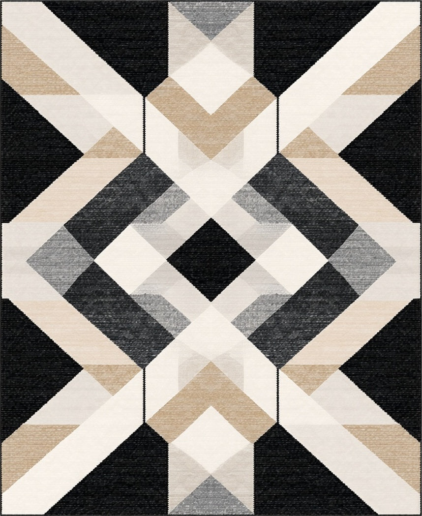 Modern Geometric Diamond Pattern Rug
