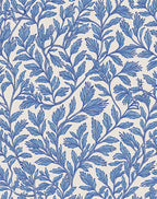 Blue White Leafy Branch Pattern Rug