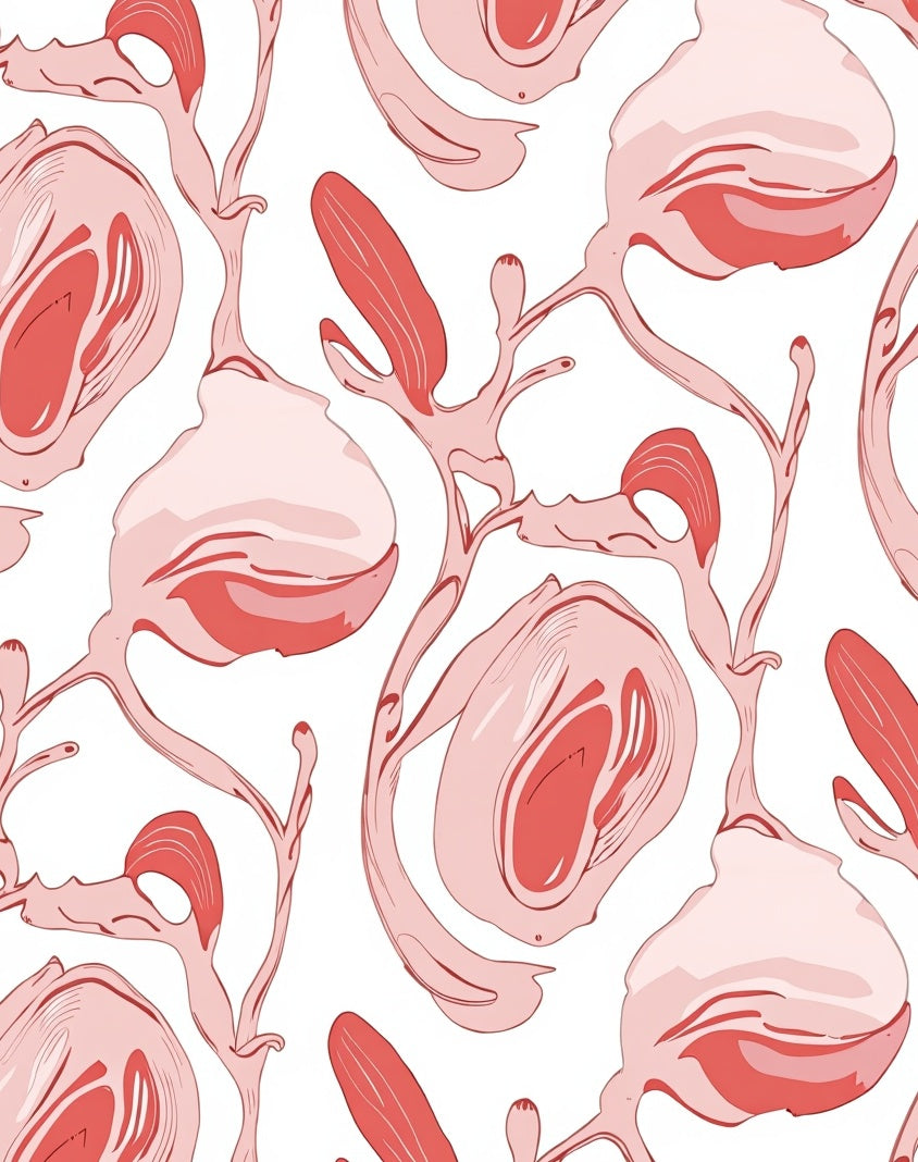 Organic Coral Swirl Abstract Pattern Rug