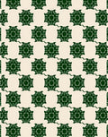 Dark Green Floral Lattice Pattern Rug