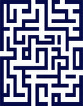 Navy White Geometric Labyrinth Lugs Rug