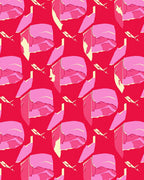 Bold Pink Abstract Geometric Pattern Rug