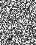 Abstract Black White Flowing Lines Rug