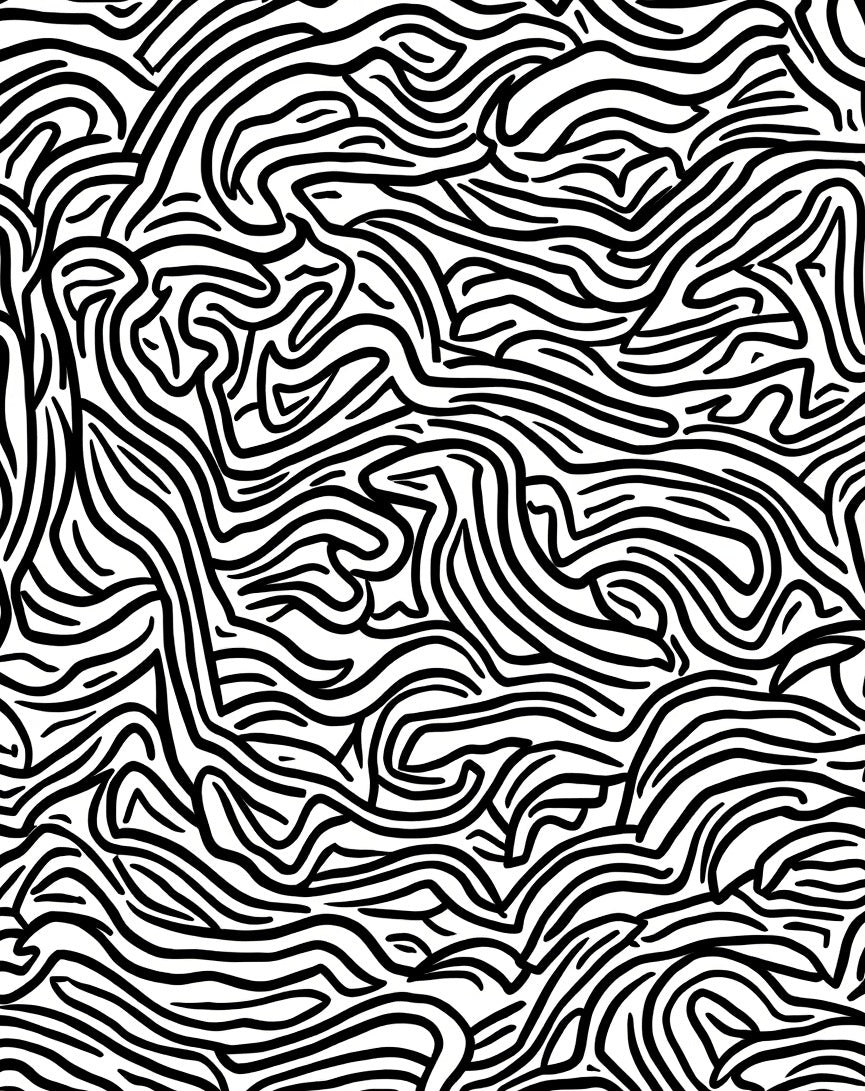 Abstract Black White Flowing Lines Rug