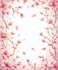 Pink Blossom Branch Delicate Pattern Rug